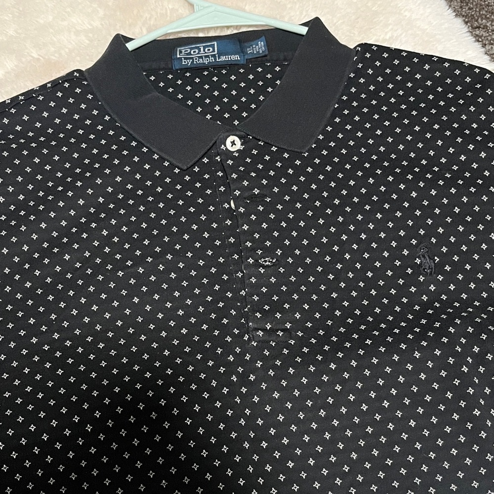 Polo by Ralph Lauren Black and White Patterned Men's Polo